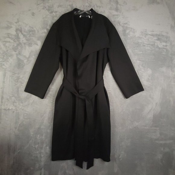 Girls With Curves Womens Jacket Draped Scuba Belted Pockets Black‎ XL New - Picture 1 of 10